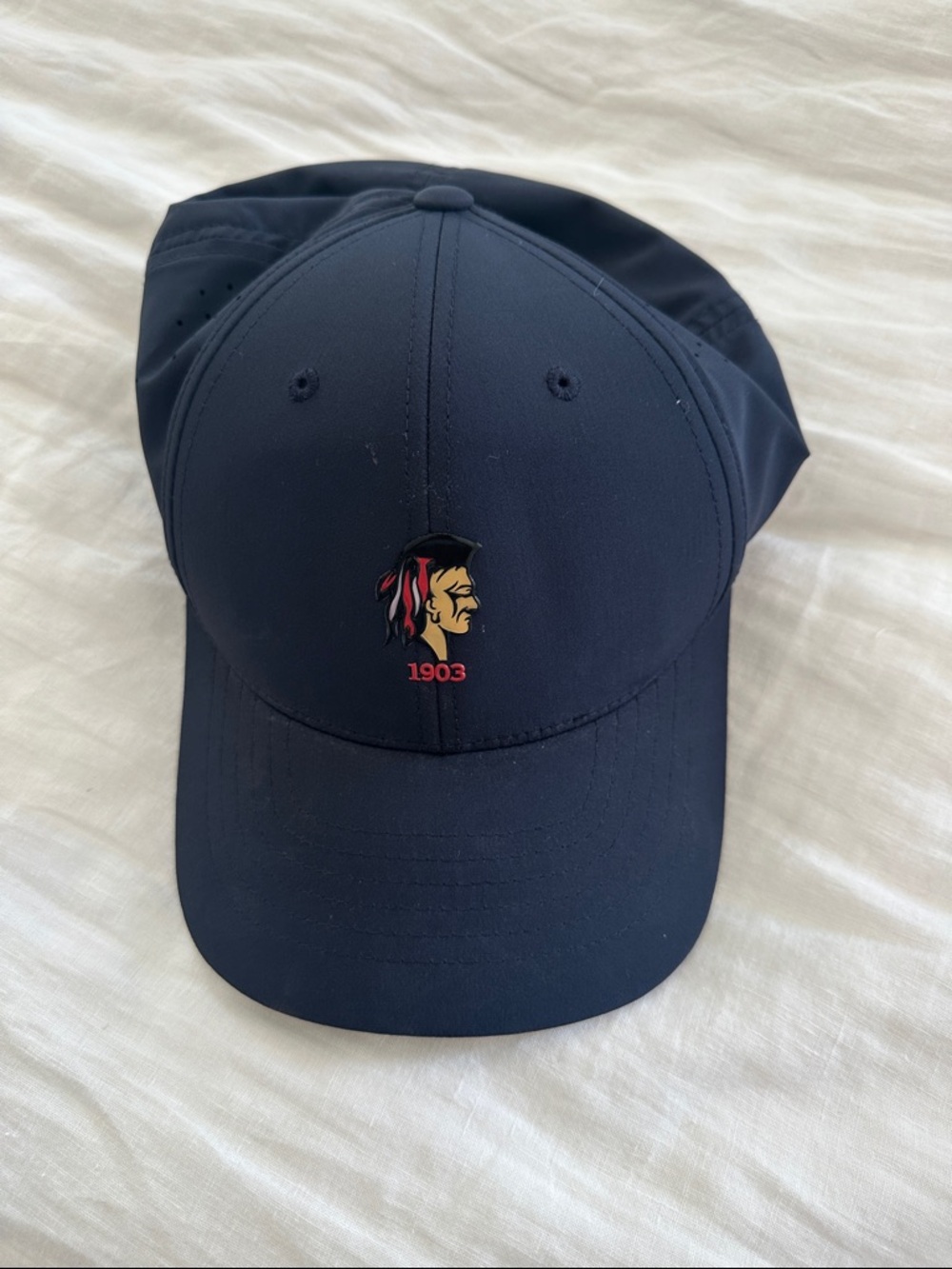 Men's Navy Baseball Cap with Embroidered Crest